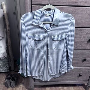 Beachlunchlounge Navy and White Striped Shirt